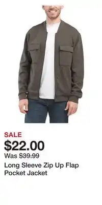 TJ Maxx Long Sleeve Zip Up Flap Pocket Jacket offer