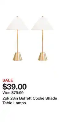 TJ Maxx 2pk 28in Buffett Coolie Shade Table Lamps offer