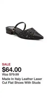 TJ Maxx Made In Italy Leather Laser Cut Flat Shoes With Studs offer
