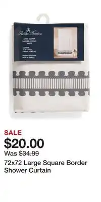 TJ Maxx 72x72 Large Square Border Shower Curtain offer
