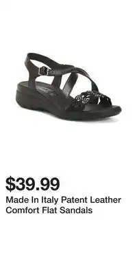 TJ Maxx Made In Italy Patent Leather Comfort Flat Sandals offer