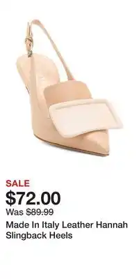 TJ Maxx Made In Italy Leather Hannah Slingback Heels offer