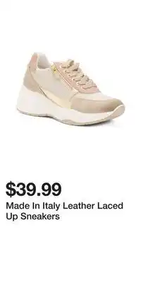 TJ Maxx Made In Italy Leather Laced Up Sneakers offer