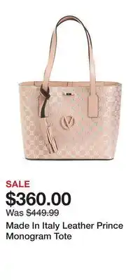 TJ Maxx Made In Italy Leather Prince Monogram Tote offer