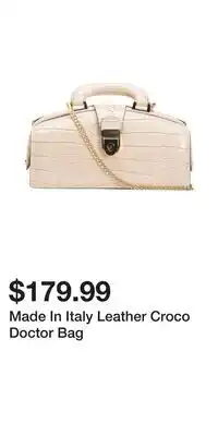 TJ Maxx Made In Italy Leather Croco Doctor Bag offer