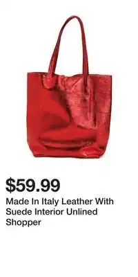 TJ Maxx Made In Italy Leather With Suede Interior Unlined Shopper offer