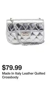 TJ Maxx Made In Italy Leather Quilted Crossbody offer