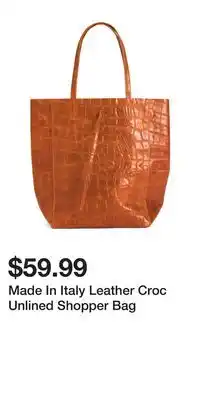 TJ Maxx Made In Italy Leather Croc Unlined Shopper Bag offer