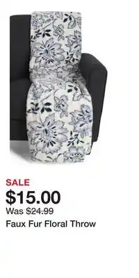 TJ Maxx Faux Fur Floral Throw offer
