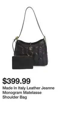 TJ Maxx Made In Italy Leather Jeanne Monogram Matelasse Shoulder Bag offer