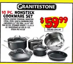 Ollie's GRANITESTONE 10 PC. NONSTICK COOKWARE SET offer