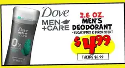 Ollie's Dove 2.6 OZ. MEN'S MEN + CARE DEODORANT offer