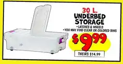 Ollie's 30 L. UNDERBED STORAGE LATCHES & WHEELS offer