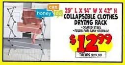 Ollie's COLLAPSIBLE CLOTHES DRYING RACK offer