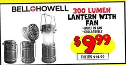 Ollie's BELL+HOWELL 300 LUMEN LANTERN WITH FAN BUILT IN offer