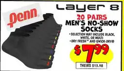 Ollie's 20 PAIRS MEN'S NO-SHOW SOCKS offer