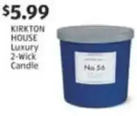 Aldi KIRKTON HOUSE Luxury 2-Wick Candle offer