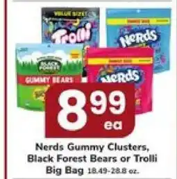 Safeway Nerds Gummy Clusters, Black Forest Bears or Trolli Big Bag offer