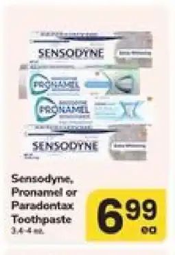 Safeway Sensodyne, Pronamel or Paradontax Toothpaste offer
