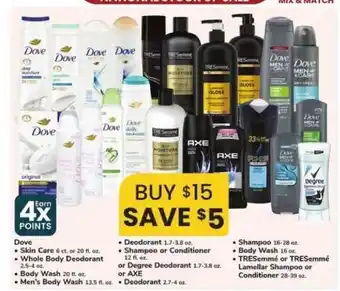 Safeway Dove, TRESemmé, AXE, Degree Products offer
