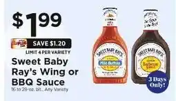 ShopRite Sweet Baby Ray’s Wing or BBQ Sauce offer