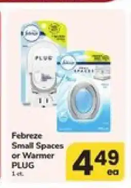 Safeway Febreze Small Spaces or Warmer Plug offer