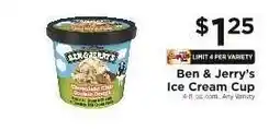 ShopRite Ben & Jerry’s Ice Cream Cup offer