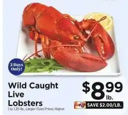 ShopRite Wild Caught Live Lobsters offer