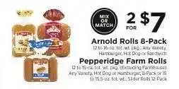 ShopRite Arnold Rolls 8-Pack / Pepperidge Farm Rolls offer