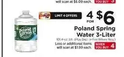ShopRite Poland Spring Water 3-Liter offer