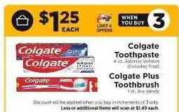 ShopRite Colgate Toothpaste and Colgate Plus Toothbrush offer