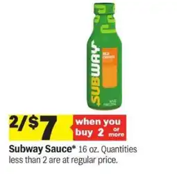 Meijer Subway Sauce offer