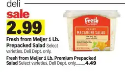 Meijer Fresh from Meijer 1 Lb. Prepacked Salad offer