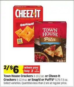 Meijer Town House Crackers or Cheez-It Crackers offer