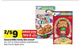 Meijer General Mills Family Size Cereal offer
