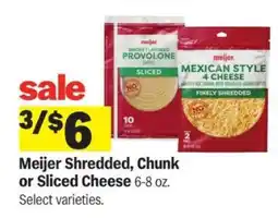 Meijer Meijer Shredded, Chunk or Sliced Cheese offer