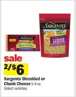 Meijer Sargento Shredded or Chunk Cheese offer