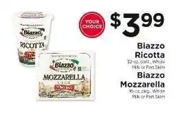ShopRite Biazzo Ricotta or Biazzo Mozzarella offer