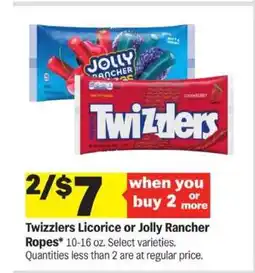 Meijer Twizzlers Licorice or Jolly Rancher Ropes offer