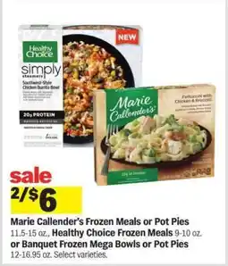 Meijer Marie Callender’s Frozen Meals or Pot Pies offer