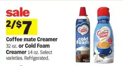 Meijer Coffee Mate Creamer or Cold Foam Creamer offer