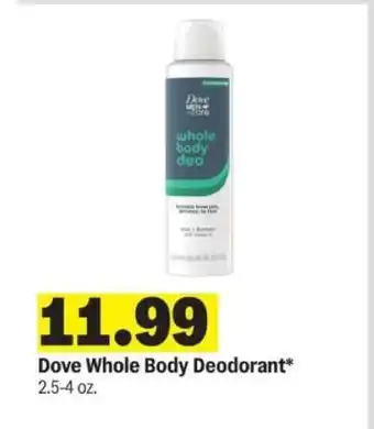 Meijer Dove Whole Body Deodorant offer