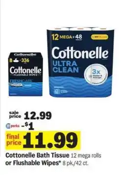 Meijer Cottonelle Bath Tissue or Flushable Wipes offer