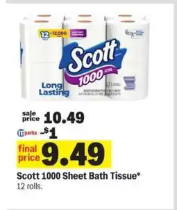 Meijer Scott 1000 Sheet Bath Tissue offer