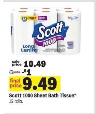 Meijer Scott 1000 Sheet Bath Tissue offer