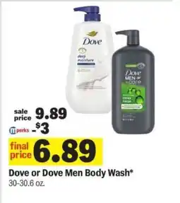 Meijer Dove or Dove Men Body Wash offer