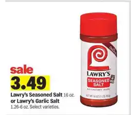 Meijer Lawry's Seasoned Salt or Lawry's Garlic Salt offer