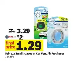 Meijer Febreze Small Spaces or Car Vent Air Freshener offer