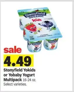 Meijer Stonyfield Yokids or Yobaby Yogurt Multipack offer