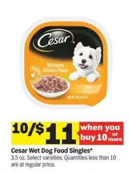 Meijer Cesar Wet Dog Food Singles offer